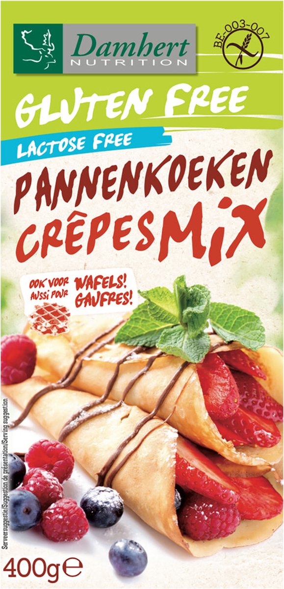 Damhert Pannenkoeken en wafelmix glutenvrij 400 gram