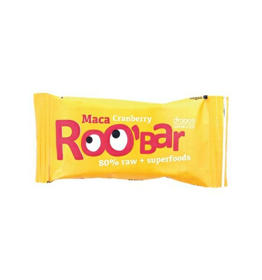 Roo Bar Maca & cranberry 80% raw 50 gram