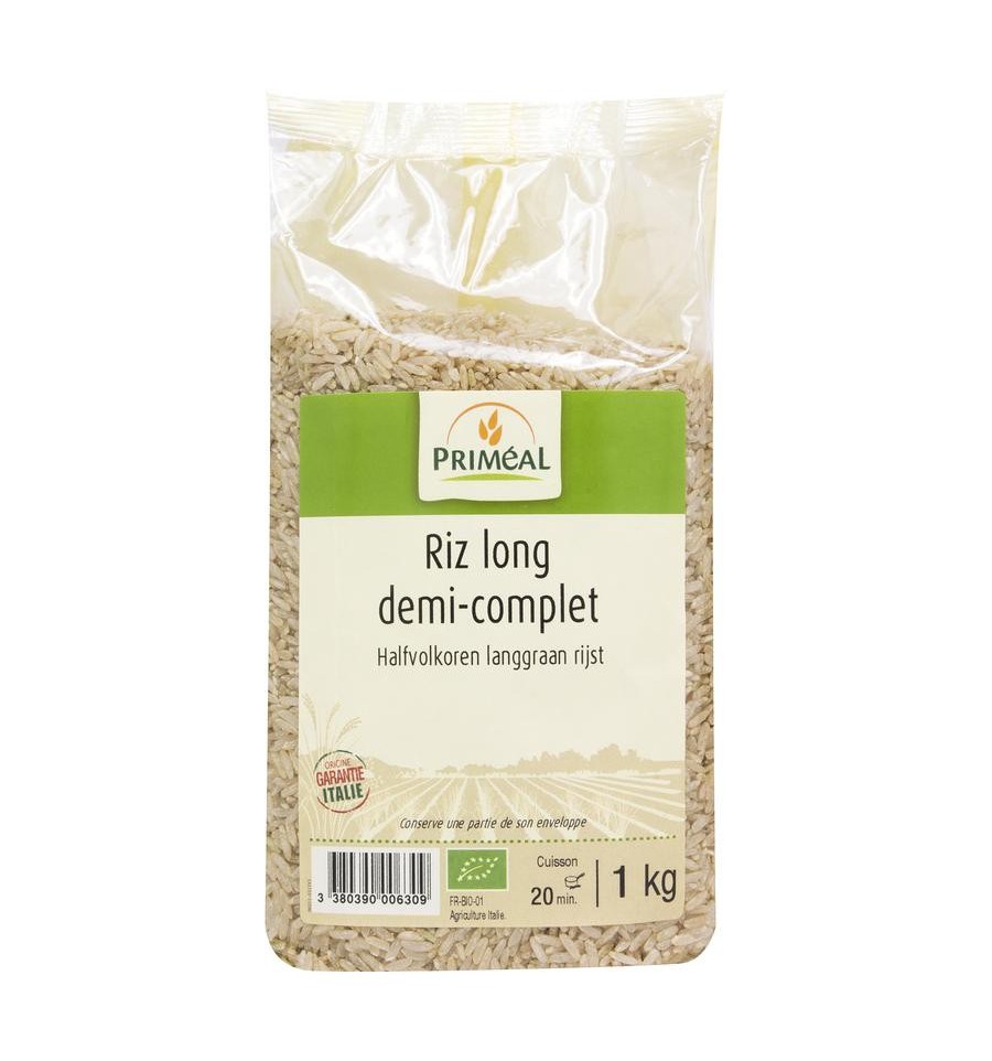 Primeal Halfvolkoren langgraan rijst 1 kg