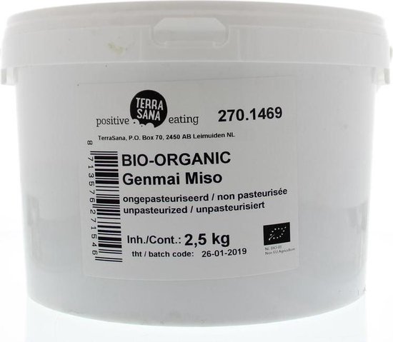 Terrasana Genmai miso ongepasteuriseerd emmer 2500 gram