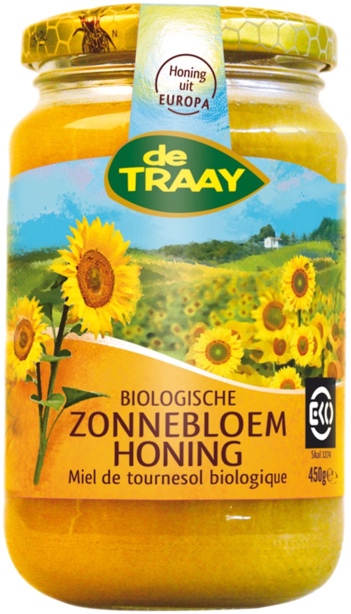 De Traay Zonnebloem-klaverhoning 450 gram