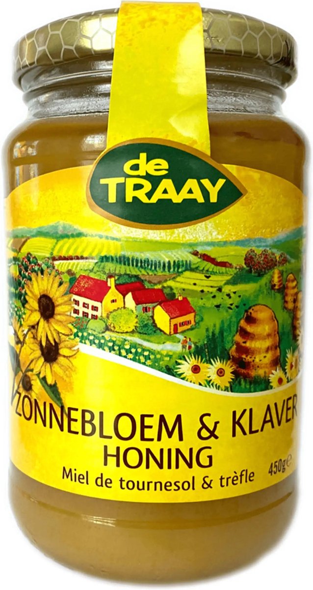 De Traay Zonnebloem-klaverhoning 450 gram