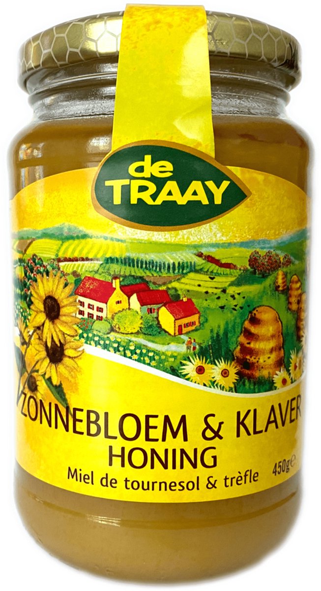 De Traay Zonnebloem-klaverhoning 450 gram