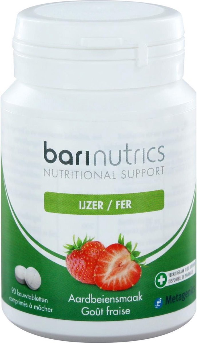 Metagenics Barinutrics IJzer aardbei 90 tabletten