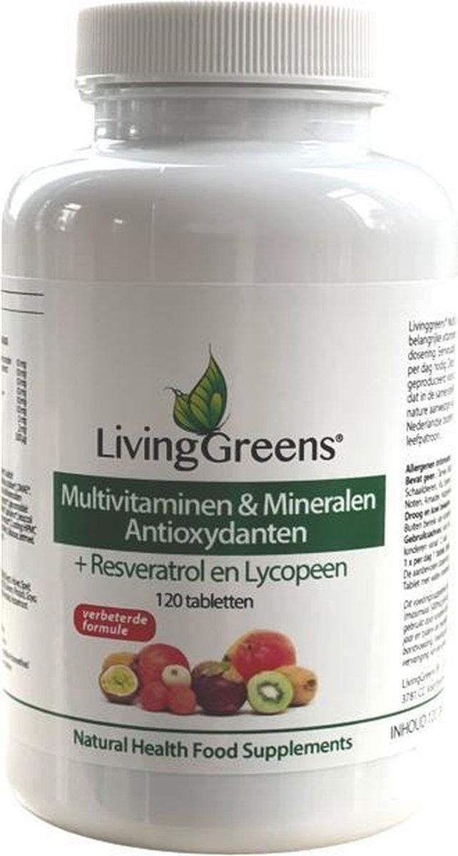 Livinggreens Multi vitaminen & mineralen antioxidant 120 tabletten