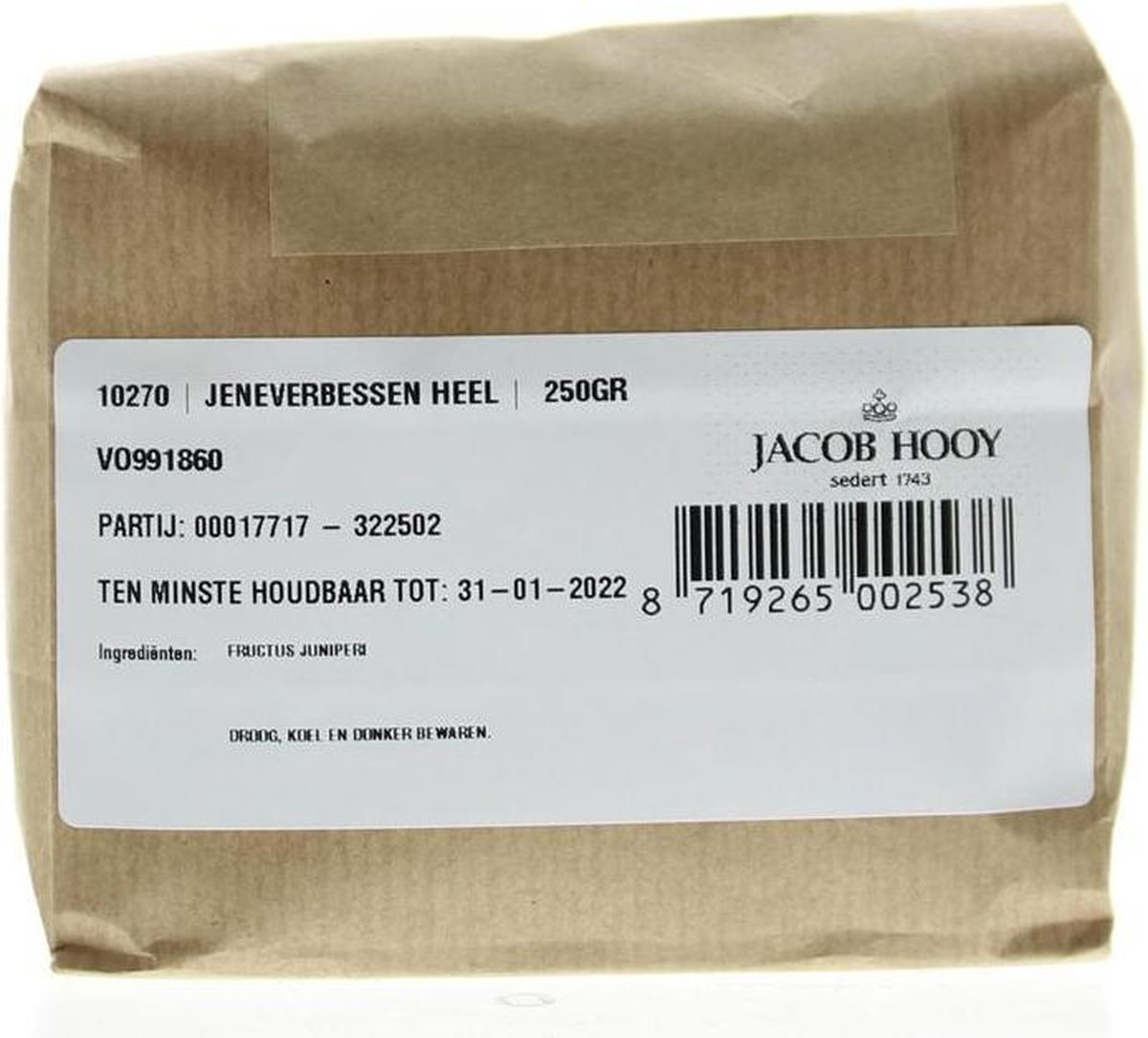 Jacob Hooy Jeneverbessen normale kwaliteit 250 gram