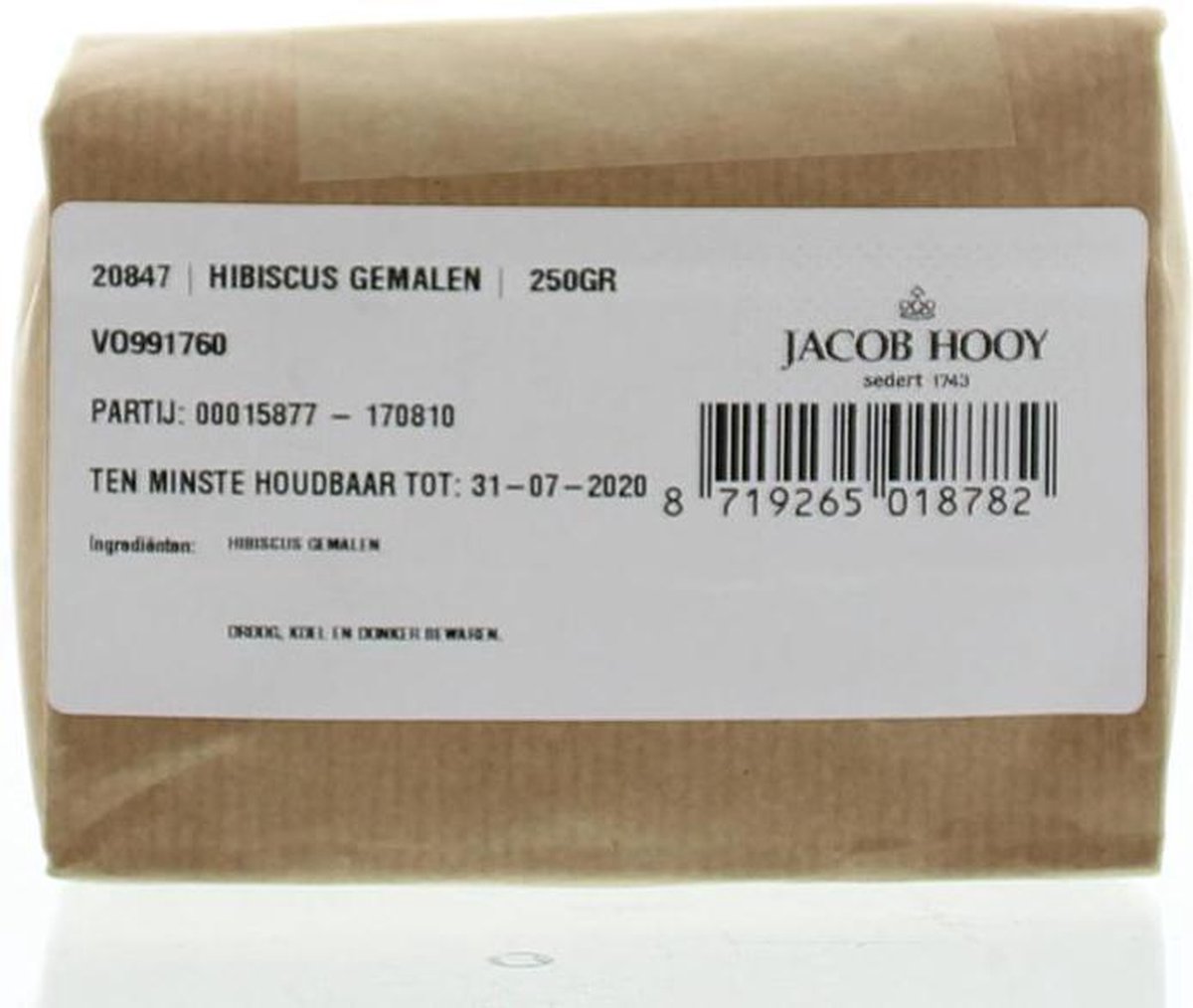 Jacob Hooy Hibiscus gemalen 250 gram