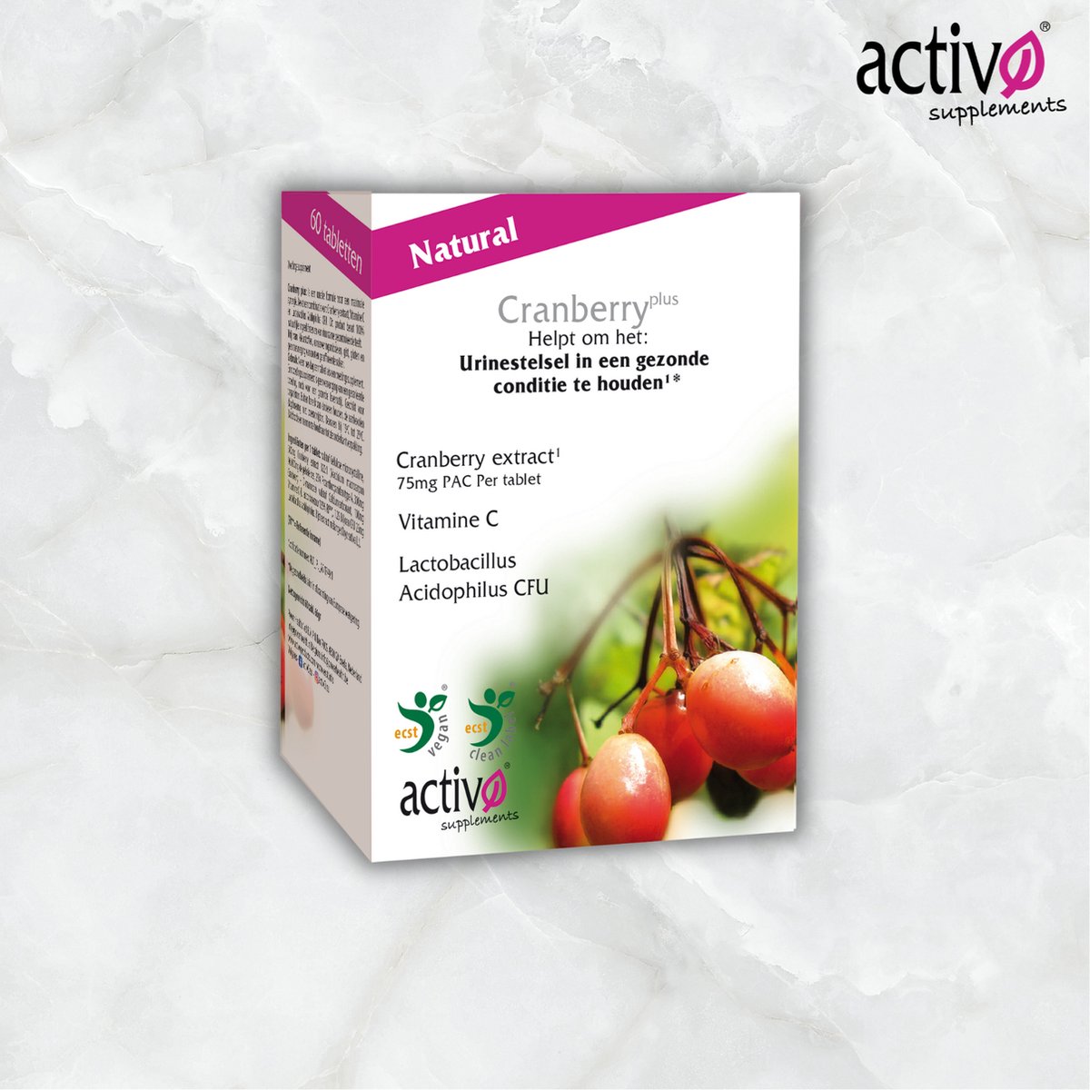 Activo Cranberry plus 60 tabletten