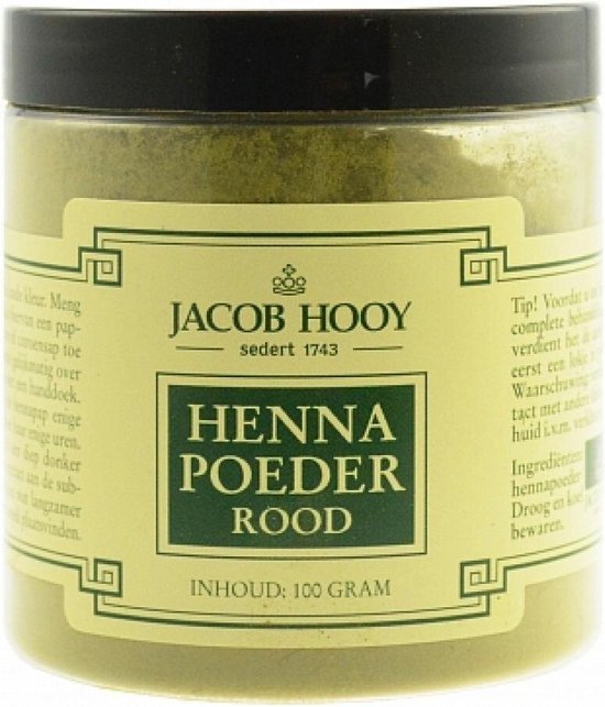 Jacob Hooy Hennapoeder rood potje 100 gram