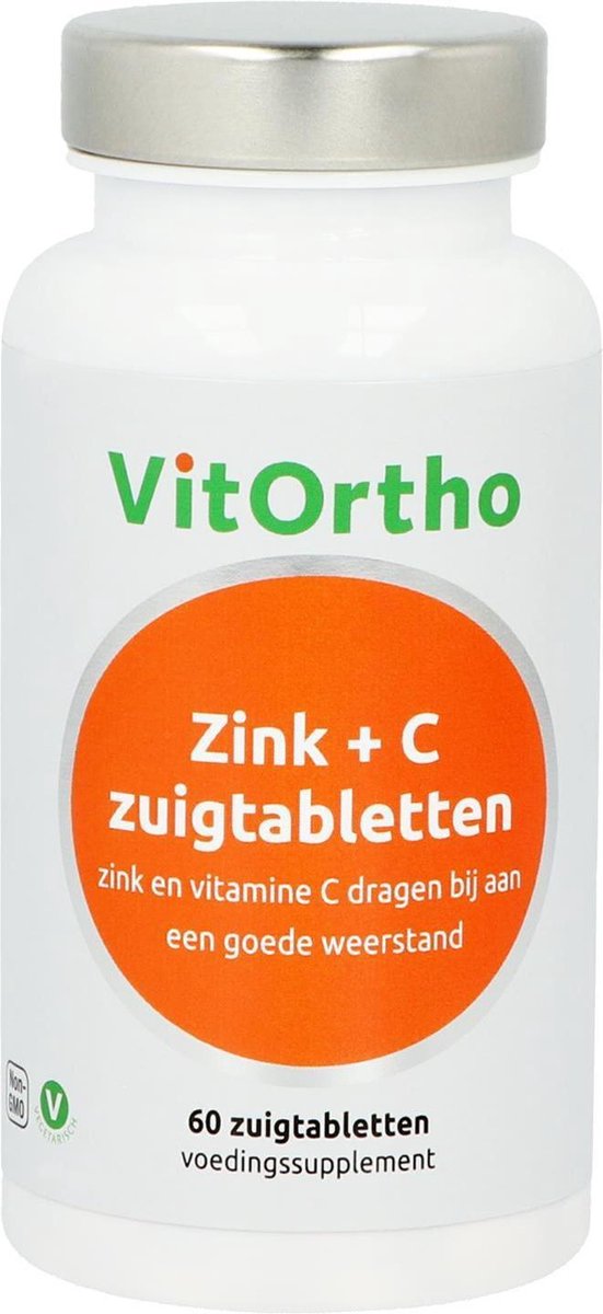 Vitortho Zink + C zuigtabletten 60 zuigtabletten