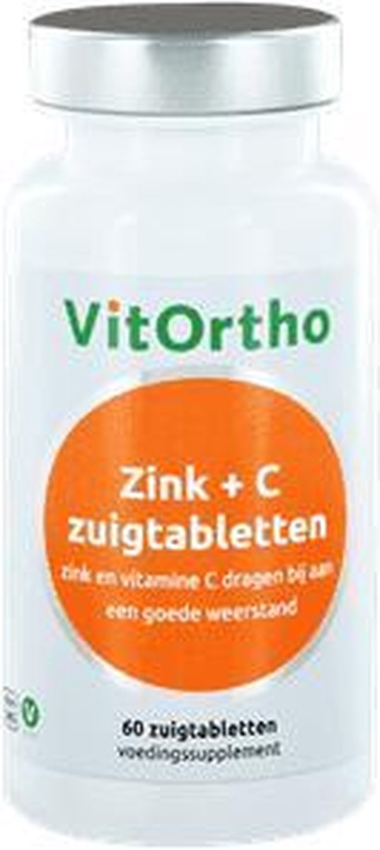 Vitortho Zink + C zuigtabletten 60 zuigtabletten