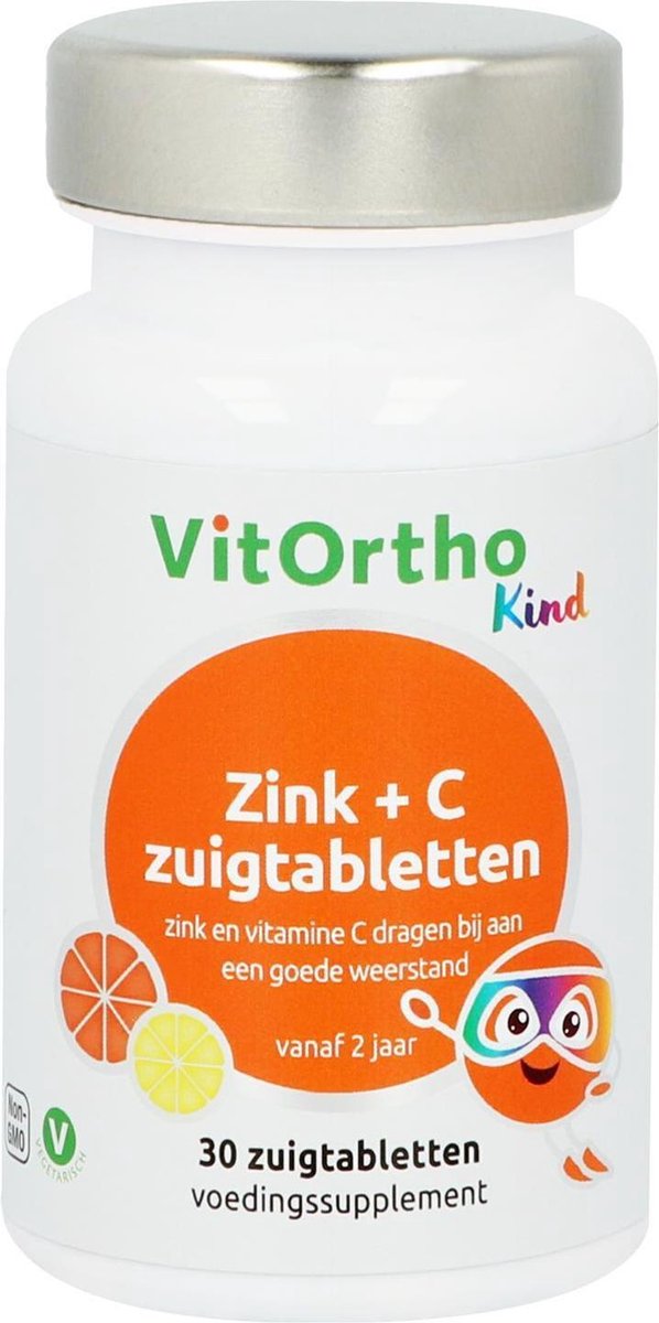 Vitortho Zink + C kind zuigtabletten 30 zuigtabletten
