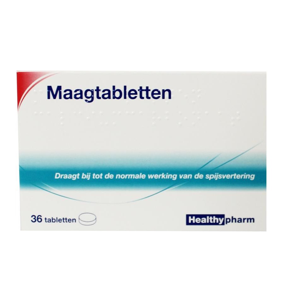 Healthypharm Maagtabletten calcium carbonaat 36 tabletten