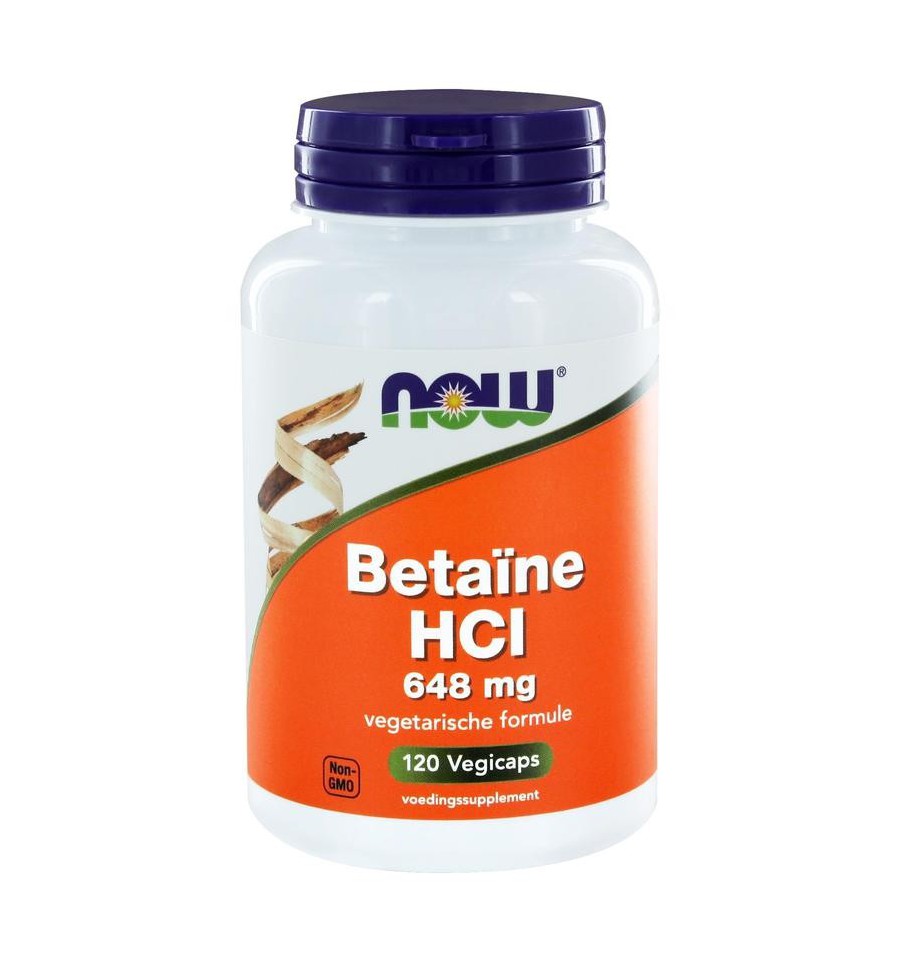 Now Betaine HCL 648 mg 120 vcaps