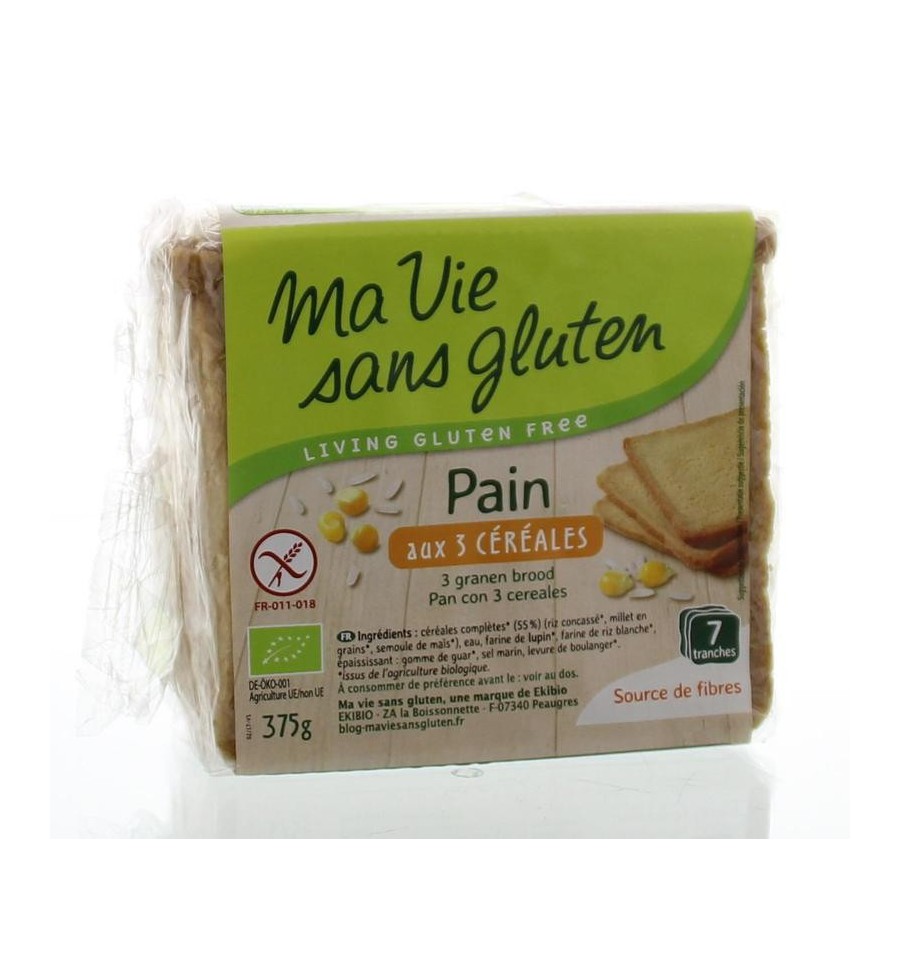 Ma vie Sans Brood 3 granen bio - glutenvrij 375 gram