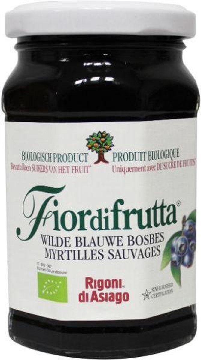 Fiordifrutta e bosbesjam 250 gram - Blauw