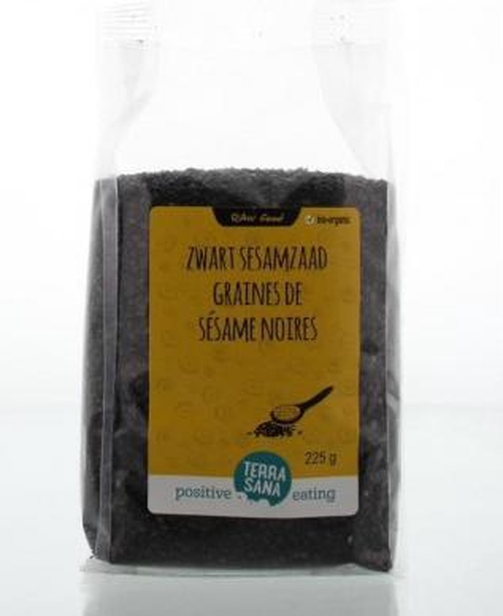 Terrasana RAW sesamzaad zwart ongepeld 225 gram