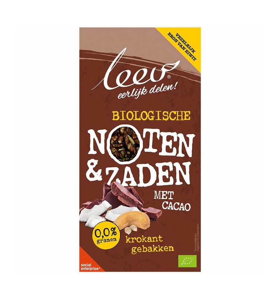 Leev Bio krokant gebakken noten & zaden cacao kokos 250 gram