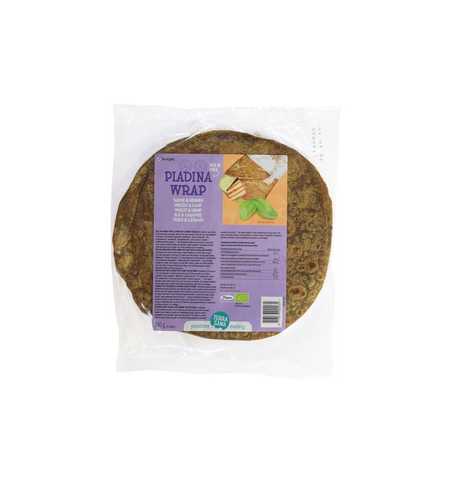 Terrasana Piadina wraps tarwe hennep 240 gram