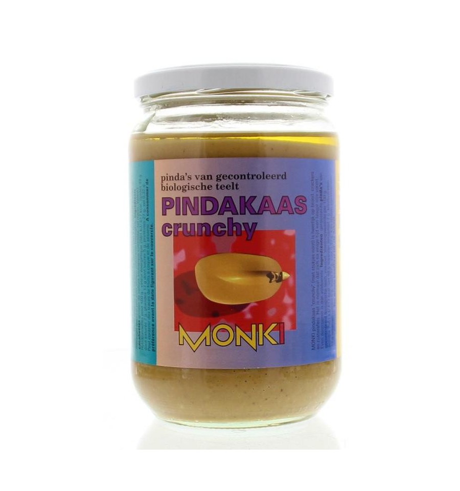 Monki Pindakaas crunchy met zout eko 650 gram