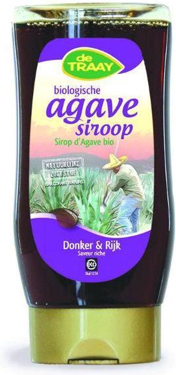 De Traay Agavesiroop donker & rijk bio 350 gram