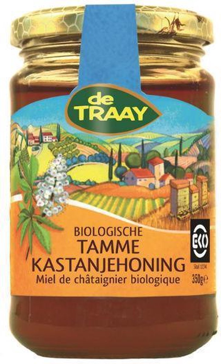 Kastanje De Traay honing tamme bio 350 gram