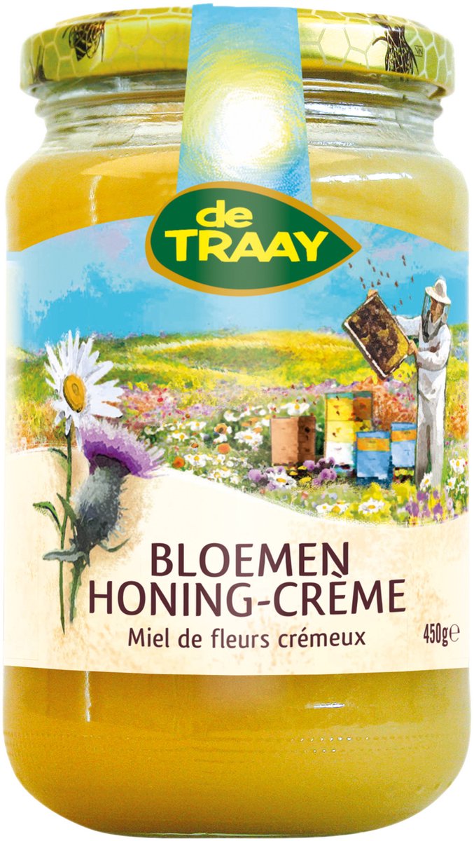 De Traay Bloemenhoning creme 900 gram