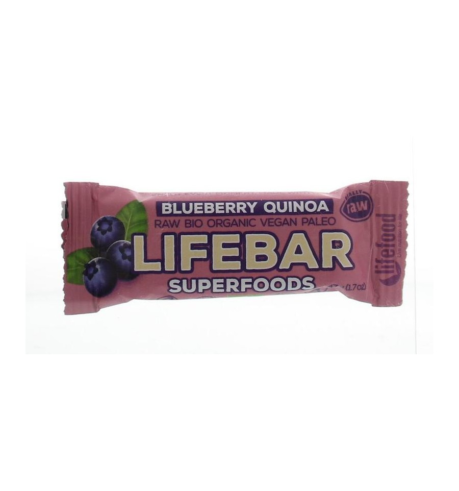 Lifefood Lifebar plus blueberry quinoa bio 47 gram