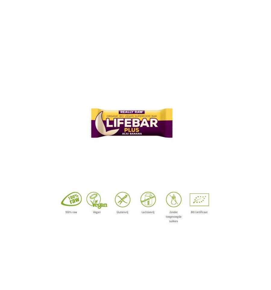 Lifefood Lifebar plus acai banana bio 47 gram