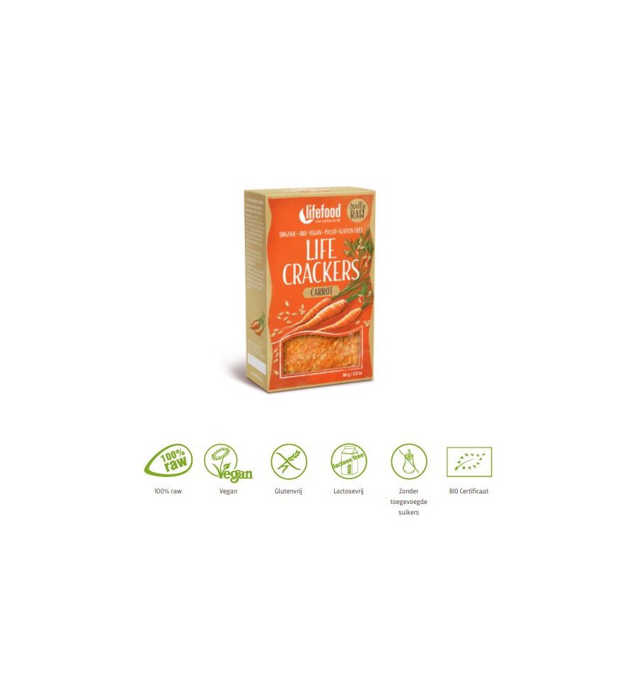 Lifefood Life crackers wortel 80 gram