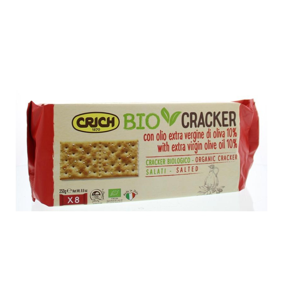 Crich Crackers olijfolie met zout rood 250 gram