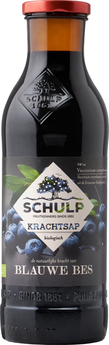 Schulp Krachtsape bessen puur bio 750 ml - Blauw