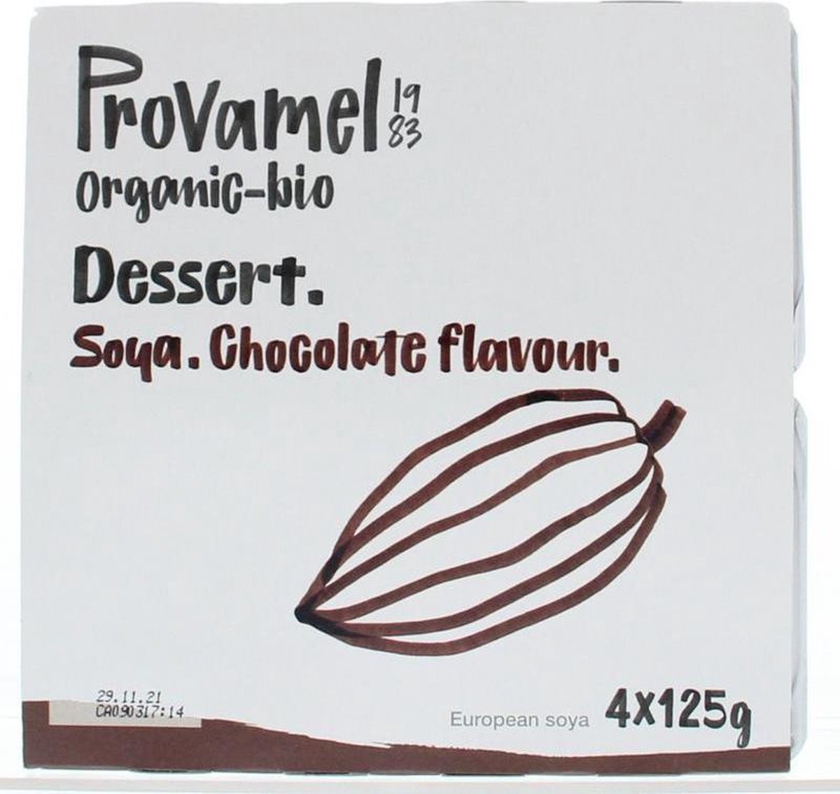 Provamel Dessert choco rietsuiker 125 gram 4 stuks