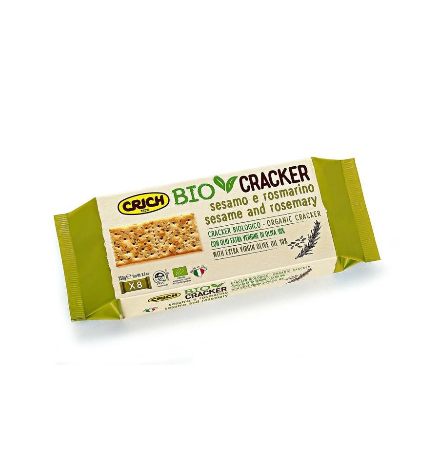 Crich Crackers sesam rozemarijn bio 250 gram