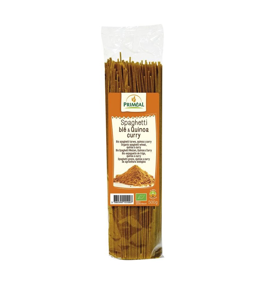 Primeal Organic spaghetti tarwe quinoa curry 500 gram