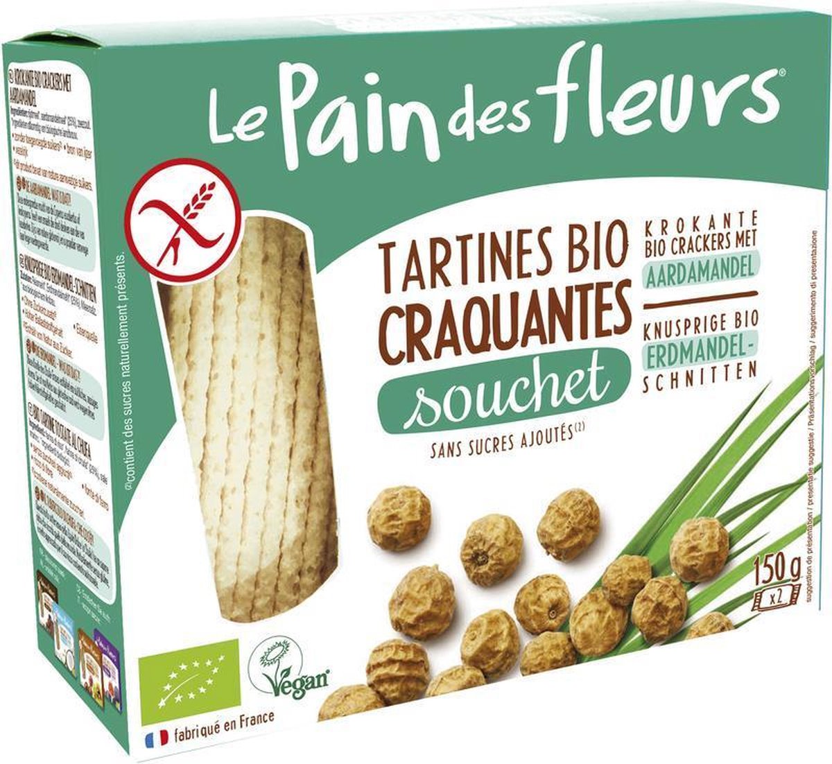 Le Pain des Fleurs Pain Des Fleurs Souchet crackers met aardamandel 150 gram