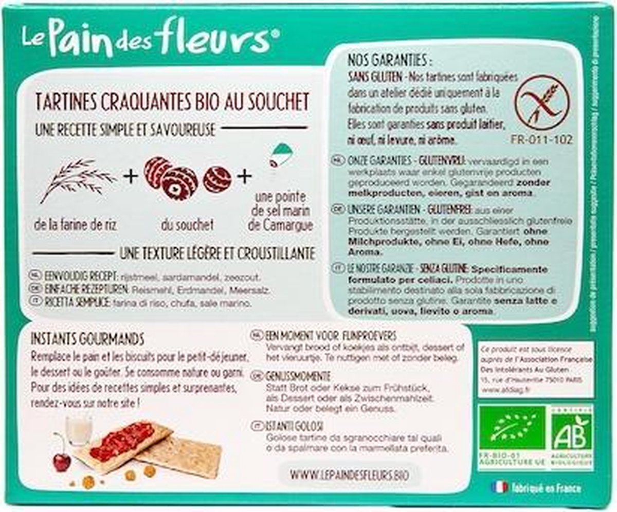Le Pain des Fleurs Pain Des Fleurs Souchet crackers met aardamandel 150 gram