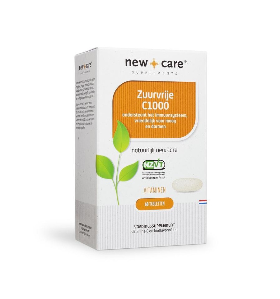 New Care Zuurvrije C1000 60 tabletten - Wit