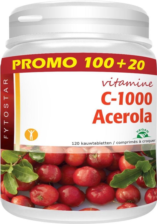 Fytostar Acerola vitamine C 1000 100+20 zuigtabletten