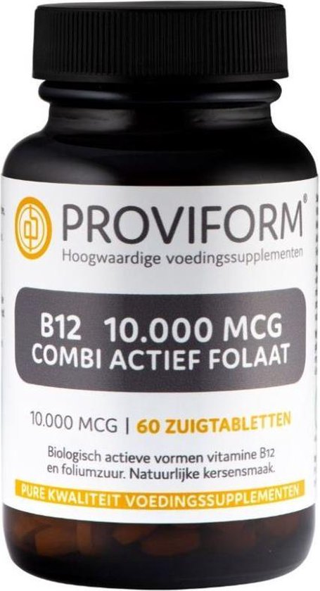 Proviform Vitamine B12 10.000 mcg combi actief folaat 60 zuigtabletten