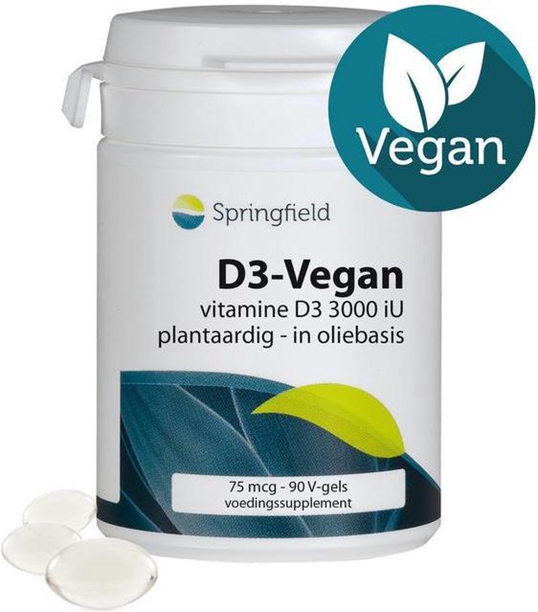 Springfield D3-Vegan vitamine D3 75 mcg 90 vcaps