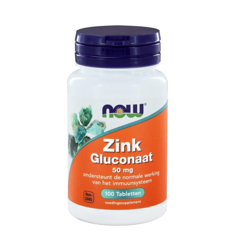 Now Zink gluconaat 50 mg 100 tabletten