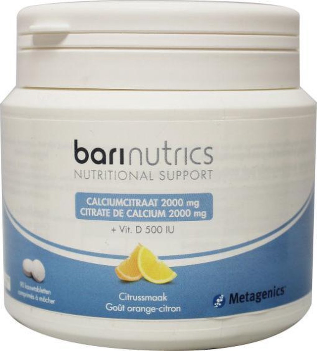 Metagenics Barinutrics Calciumcitraat citrus 90 tabletten