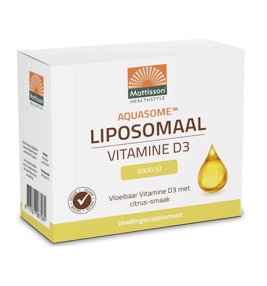 Mattisson Aquasome vitamine D3 3000IU liposomaal 30 stuks