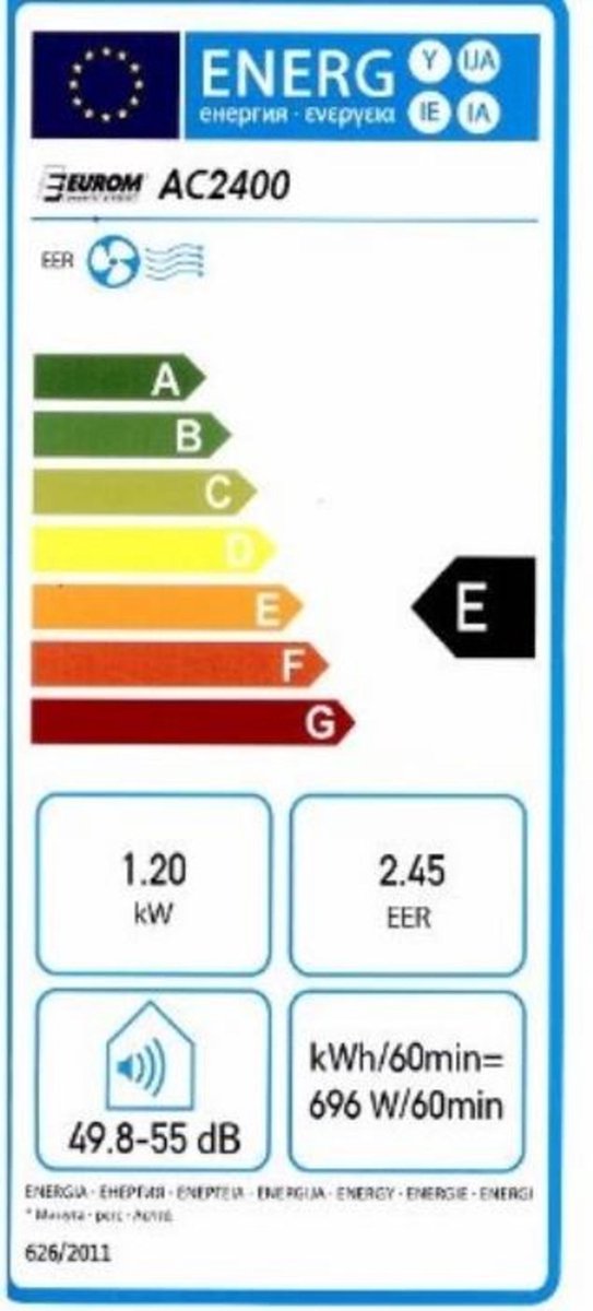 EUROM Split Airco Caravan AC2401 - Zwart