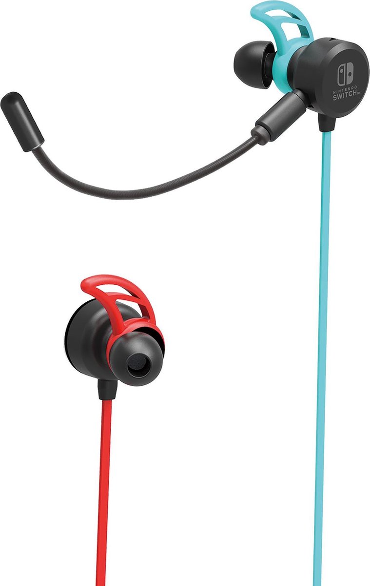 Hori Gaming Earbuds Pro - Neon/Rood - Nintendo Switch - Blauw