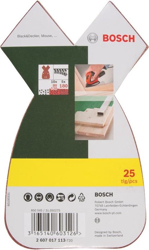 Bosch Schuurpapierset K80, K120, K180 (25x)