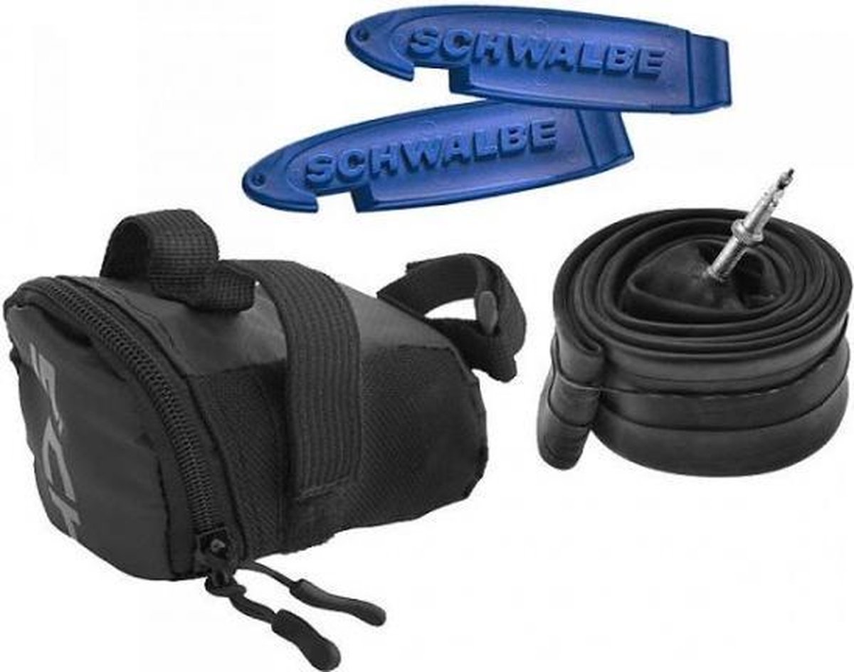 Schwalbe zadeltas 0,7 liter met binnenband 28 x 1 - Zwart