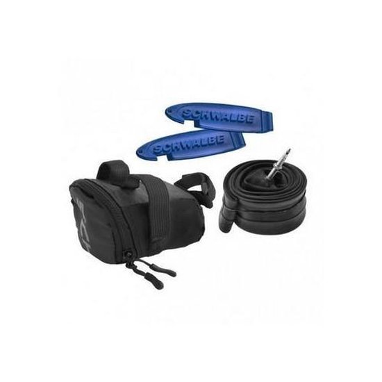 Schwalbe zadeltas 0,7 liter met binnenband 28 x 1 - Zwart