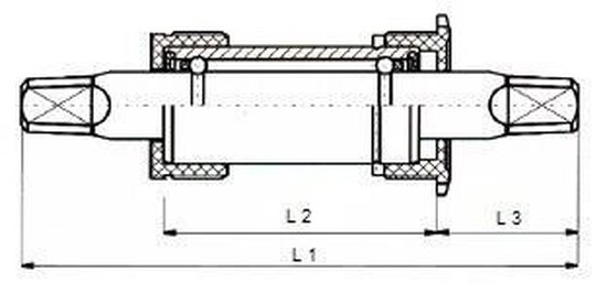 Thun trapas Thompson 127 x 40 mm zwart/zilver - Silver